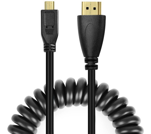 Cable Micro Hdmi En Espiral A Hdmi Completo De 30cm