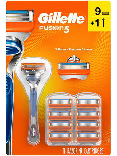 Aparelho De Barbear Gillette Fusion5 Com 9 Cartuchos