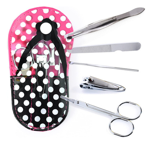 Kit De Manicura Con Chanclas Divertidas De Lunares - Juego D