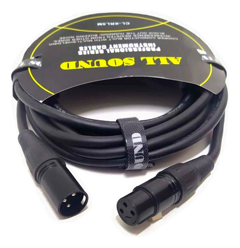 Cable All Sound Canon Xlr Macho/hembra De 5 Metros