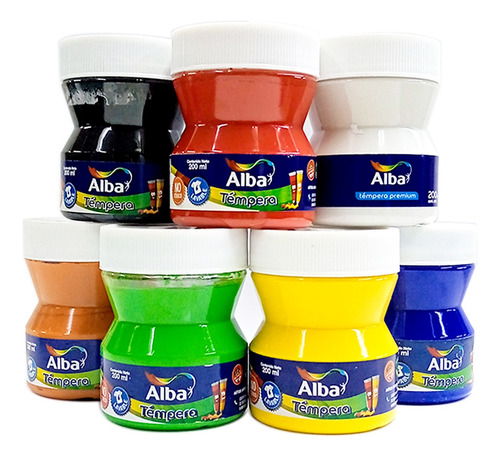 Temperas Alba Potes Colores Comunes 200 Ml