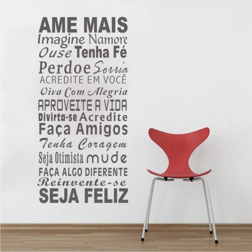 Adesivo Ame Mais Decorativo Para Parede E Porta Cor Preto