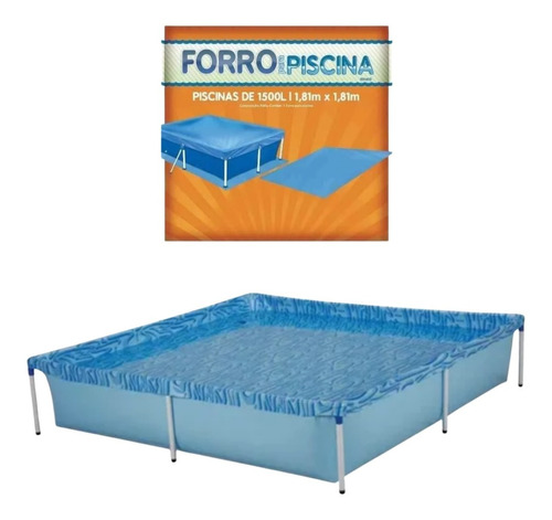 Kit Forro + Piscina Infantil Quadrada Estruturada 1500l Mor