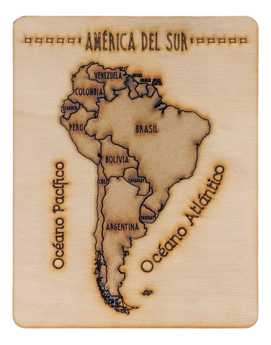 Puzzle Didáctico Proyectarte, Mapa América Madera Niños 13 P