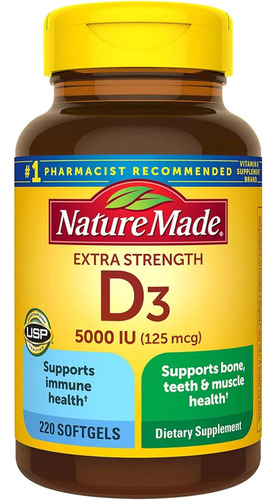 Nature Made Vitamina D3 5000 Ui 220 - cc a $192801