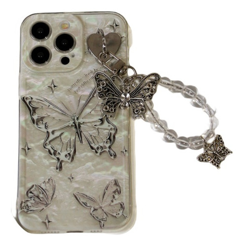 Funda De Teléfono Butterfly Love: Elegante Pulsera Para Real