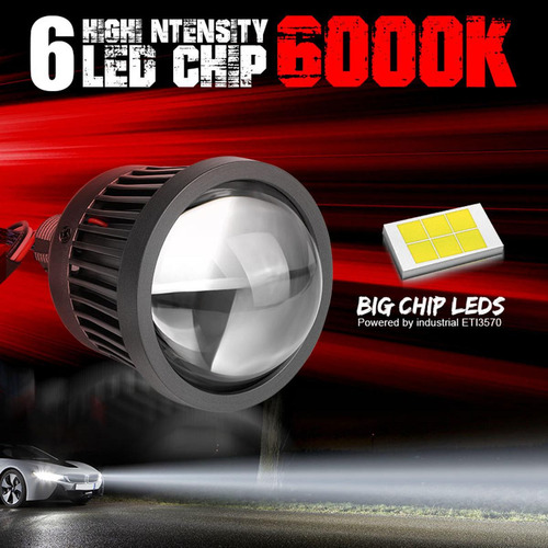 2.5 Inch Led Projector Len High Beam Fog Light Red Devil Eye