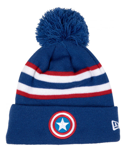 Gorro New Era Con Pompón De Capitan America, Unisex Adulto