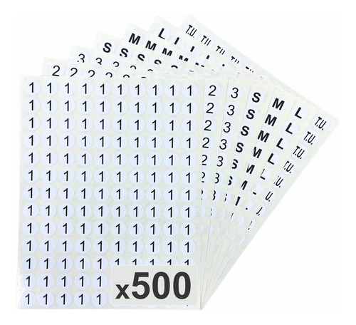 Etiquetas Talles Ropa Autoadhesivas Stickers Adhesivos X500