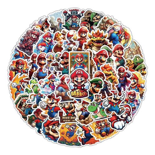Kit 100 Adesivos Kirby + 50 Adesivos Mario - 150 Pcs Peças