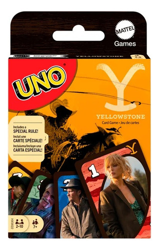 Uno Yellowstone Mattel Original Juego De Mesa Ingles