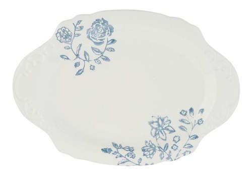 Platon Mud Pie Floral Cottage Chico Blanco/azul