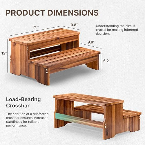 Taburete Elevado Para Ancianos, Medio Taburete De Madera Par