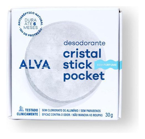 Desodorante Cristal Pocket Alva 30g