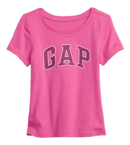 Gap Camiseta De Manga Corta Con Logotipo Para Niña, Rosa D.