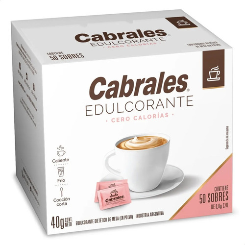 Imagen 3 de 7 de Edulcorante Cabrales X 50 Sobres 40g Pack X3 Cajas