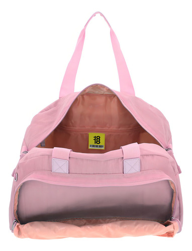 Valija Mediana Chenson 1818 Zilp Rosa Con Asa Hombro Y Mano Lisa