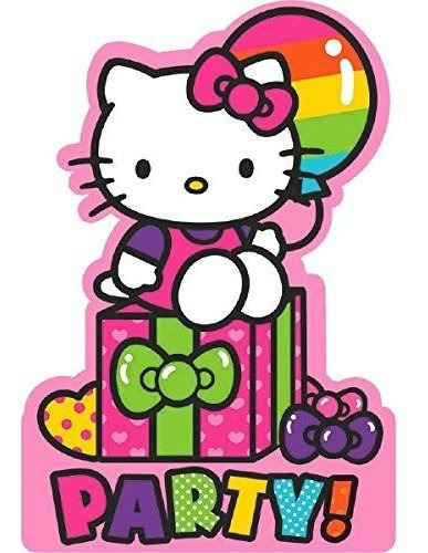 Adorable Hello Kitty Rainbow Fiesta De Cumpleaños Tarjetas D