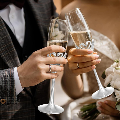 Set Copas Para Boda Dorado Servidor Cubiertos Cisne Mr Mrs