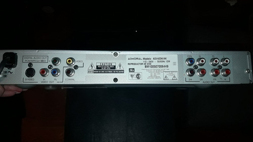 Reproductor De Dvd Admiral