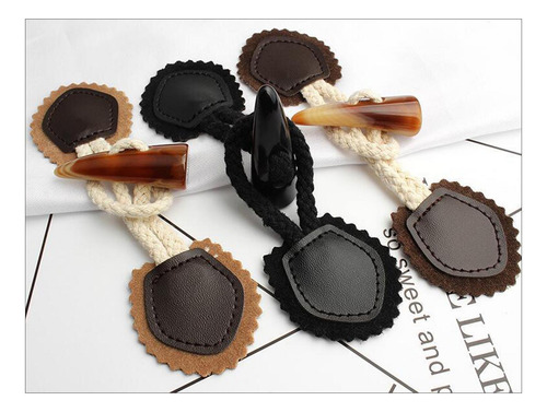 2 X 4 Pares De Coser-en Toggles Con Botón Marrón Marrón