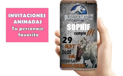 Invitacion Jurasic World Video Tarjeta Whatsapp Park