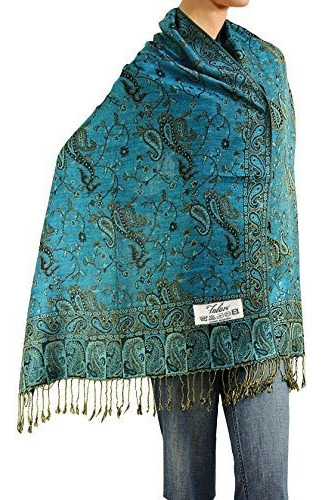 Chal Falari Bufanda Para Mujer Tejida Con Paisley Y Pashmina