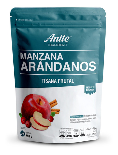 Manzana Arándanos Tisana Frutal Te Premium 100% Natural 250g