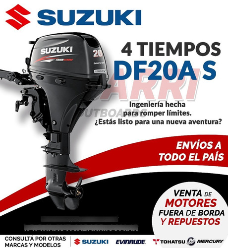 Imagen 2 de 7 de Motor Fuera De Borda Suzuki 20 Hp 4 Tiempos