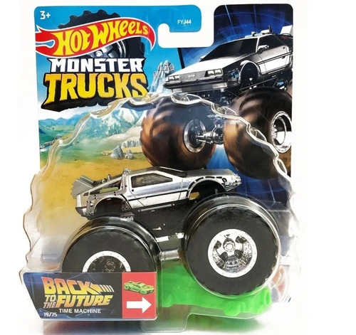 Hot Wheels Monster Trucks Time Machine Delorean Volver Al Fu