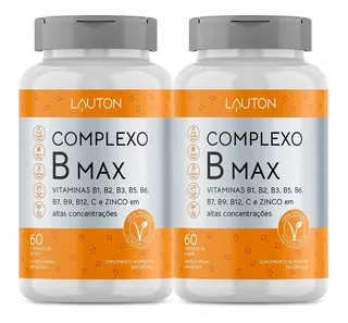 Complexo B - Max B9 Ácido Fólico 120 Caps Lauton Nutrition