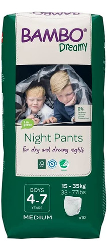 Bambo Nature Premium Dreamy Night Pants: Boys 4-7 Años, 10 C