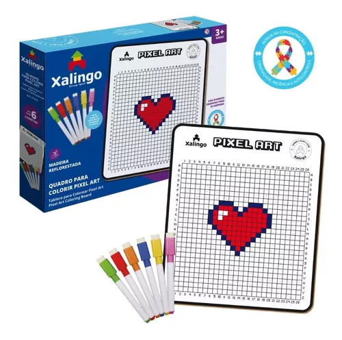 Jogo Educativo – Pixel Art – Quadro Para Colorir – Xalingo