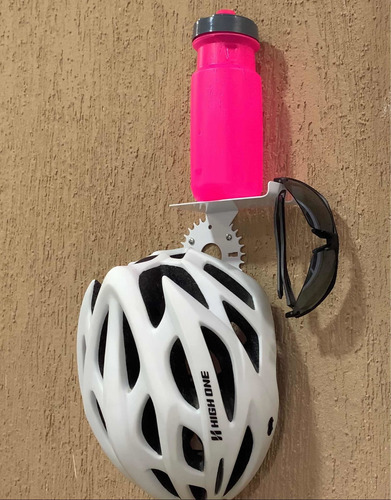 Imagem 4 de 5 de 2 Suportes De Parede Bicicleta + 2 Suportas Para Acessórios