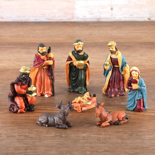 Conjunto De Estatuillas De Belén Navideño De 8 Piezas,