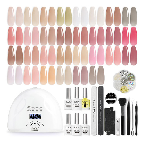 Gaoy Kit De Esmalte De Unas De Gel Con Luz Uv, Juego De 36 E