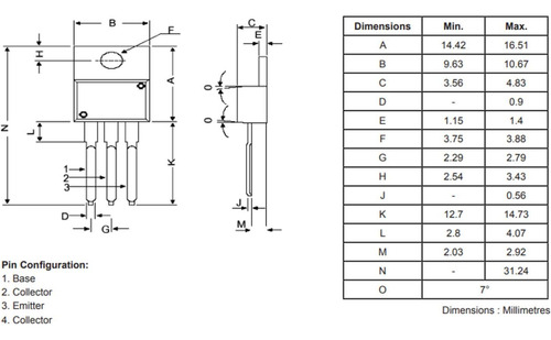Transistor De Potencia De Silicio Bridgold Tip41c Tip41 Npn