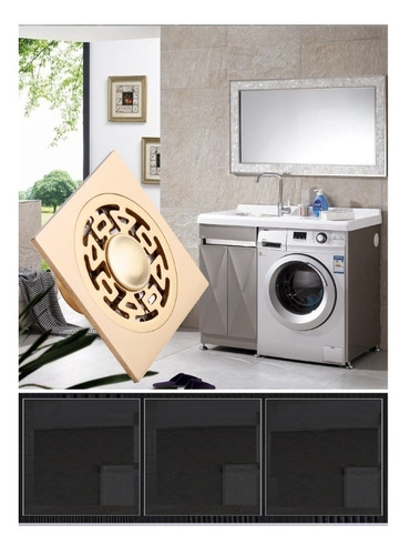 Coladera Desague Laton Satinado Para Regadera De Baño