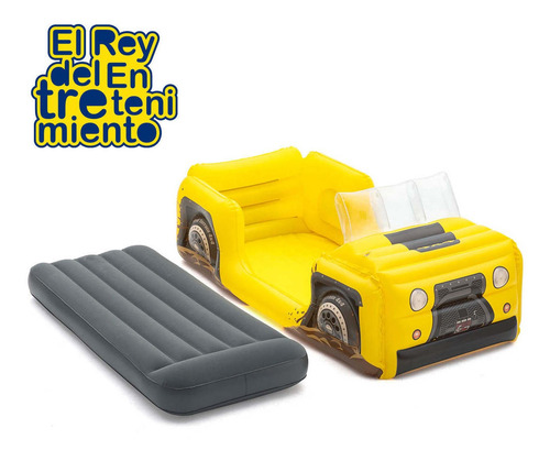 Imagen 2 de 7 de Colchon Inflable Bestway 1 Plaza Para Niños Camping - El Rey