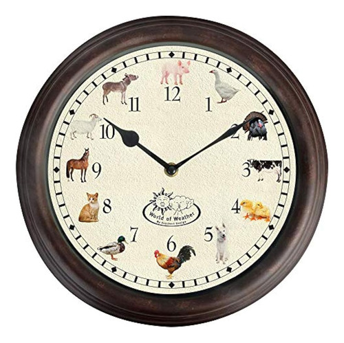 Esschert Design Tf013 Reloj Sonidos De Animales De Granja, 1