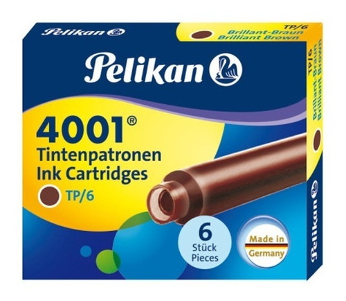 Tinta Para Pluma Fuente Pelikan 4001 - Cartridges - Marrón