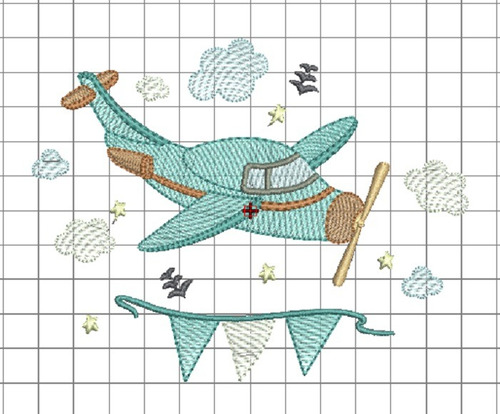 Matriz De Bordado Avião Rippled