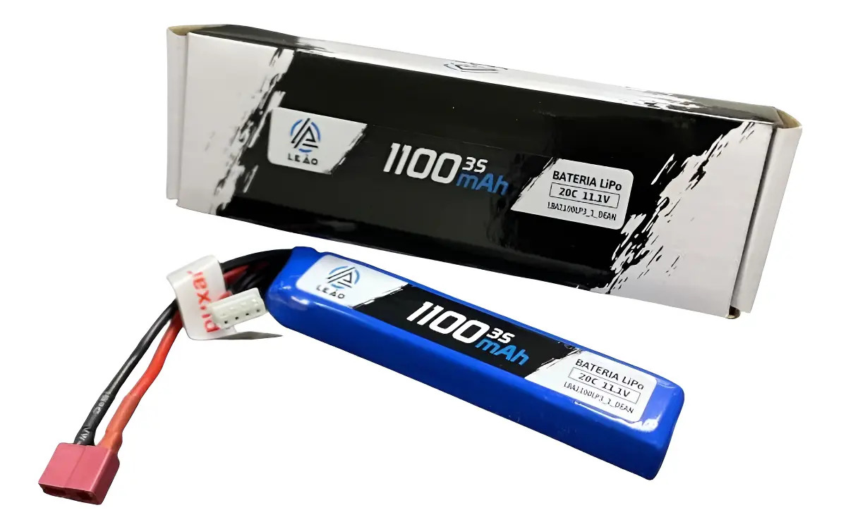 Bateria Lipo Leão Airsoft 3s 1100mah 11.v 20c Conector Deans