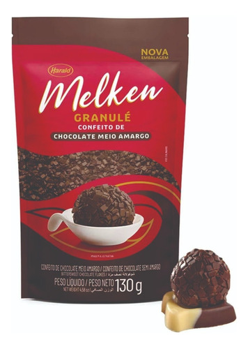 Chocolate Granulado Granulé 130g Meio Amargo Melken Harald