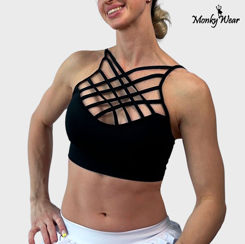 Top Deportivo Negro Comodidad Y Estilo En Movimiento Negro Lycra Grande