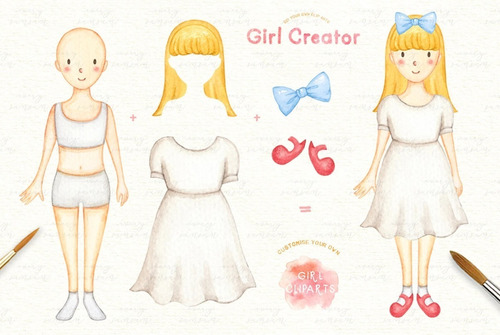Kit Imagenes Png Cliparts Niñas Nena Ropa P Armar Es71