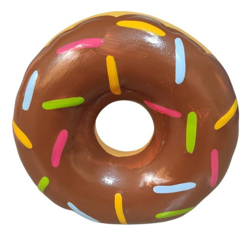 Cofre Cofrinho Donuts Pequeno Decorativo - Marrom Ceramica