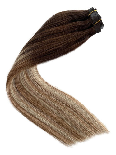 Extensiones De Pelo Con Clip, De Color Marrón Medio A Marrón