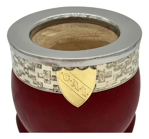 Mate Imperial Calabaza Personalizado Escudo Futbol Color Bordó Independiente