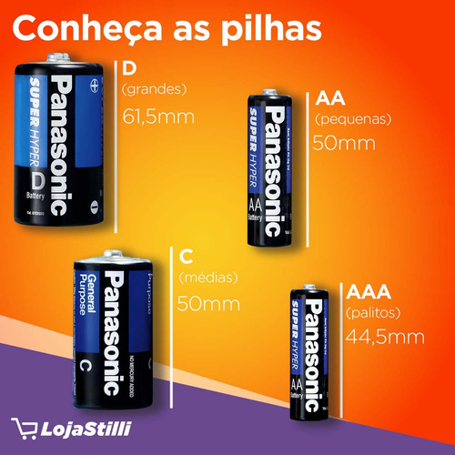 Pilha Grande D 1sh Panasonic - Bandeja C/20 Unid.